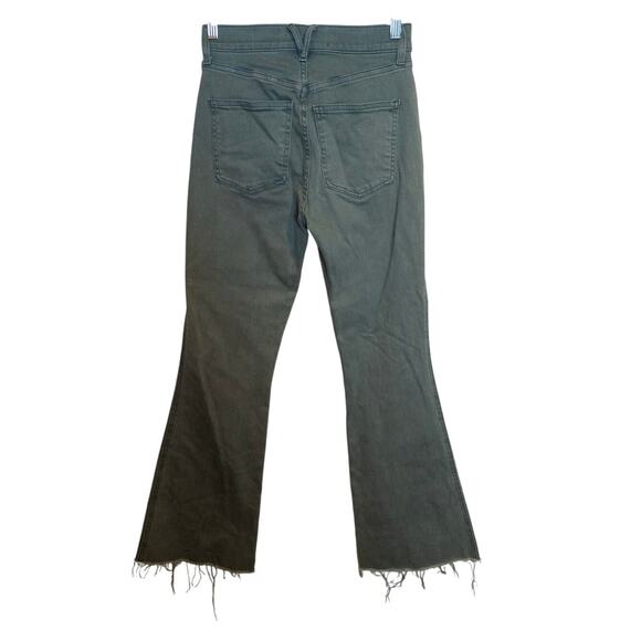 Veronica Beard Carson Ankle Flare Green High Rise Frayed Hem Jeans Size 25 - Picture 5 of 8